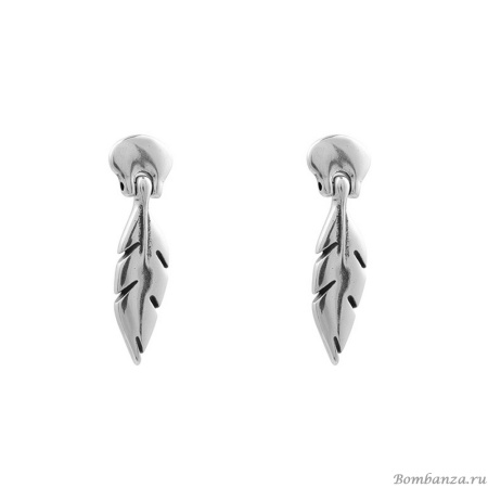 Серьги Ciclon, Espiritu, с подвеской в форме пера, металл, CN-232609 серебристый