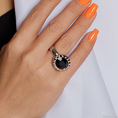 Кольцо Qudo, TIVOLA UNICA big (S/P) Jet 54, 686800 Кольцо Qudo, TIVOLA UNICA big (S/P) Jet 54, 686800