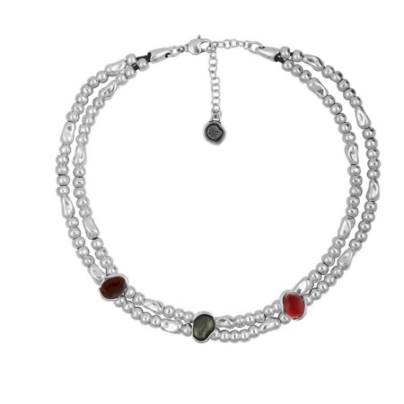 Колье Ciclon, Malva, с муранским стеклом, кожа, CN-232829 коричневый