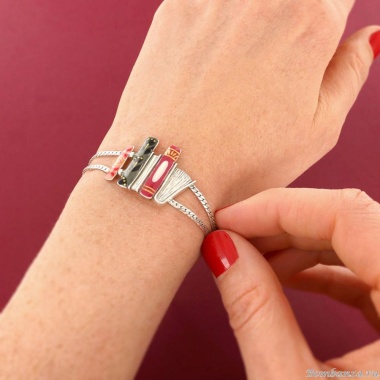 Браслет TARATATA, Romans, с цветной смолой и золотой краской, TT-H25-01301-10M серебристый Браслет TARATATA, Romans, с цветной смолой и золотой краской, TT-H25-01301-10M серебристый