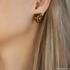 Серьги Polina Firenze, ягуар с кристаллами и эмалью, PF25.2-OR2326 коричневый