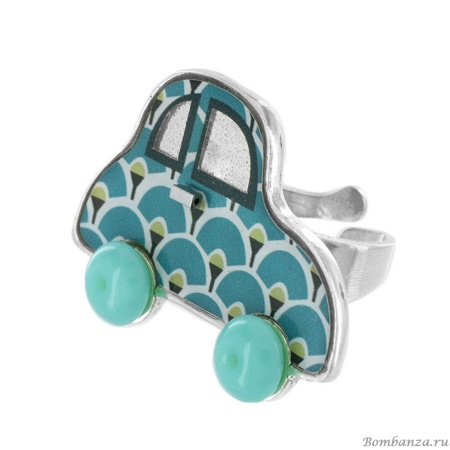 Кольцо TARATATA, Mille Bornes, со стеклянными бусинами и цветной смолой, TT-H22-06413-104 бирюзовый