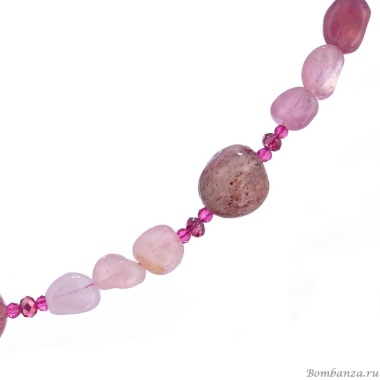 Колье Lanzerotti, Monroe, с розовым кварцем и кристаллами, LZ-23.07-275 розовый