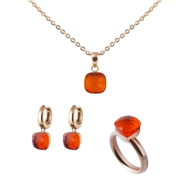 Кольцо Qudo, Firenze orange glow 16 мм 611942 BR/RG Кольцо Qudo, Firenze orange glow 16 мм 611942 BR/RG