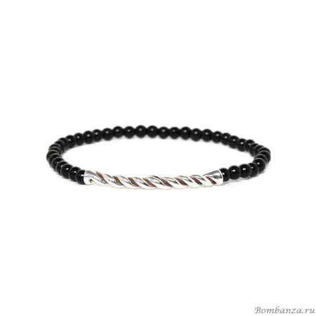Браслет Nature Bijoux, Spiral, стрейч, с ониксом, NB24.1-13-43030 черный
