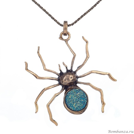 Колье Alcozer&J, паук с халькопиритом, AL2411-C68GY24 золотистый