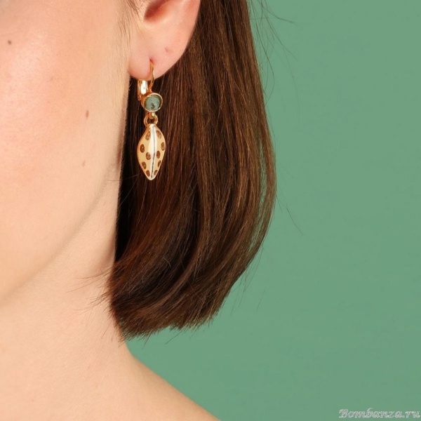 Серьги TARATATA, Archipel, с цветной смолой и тонированным кварцем, TT-E24-03718-20I бежевый