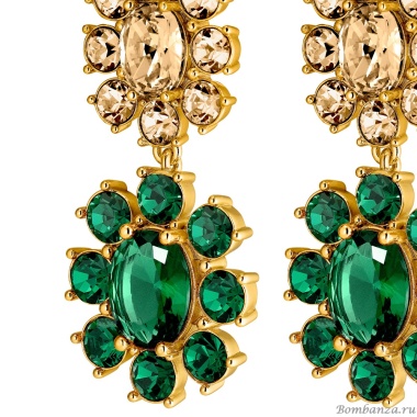 Серьги Dyrberg Kern, LINA SG EMERALD GREEN/GOLDEN, 450073 Серьги Dyrberg Kern, LINA SG EMERALD GREEN/GOLDEN, 450073