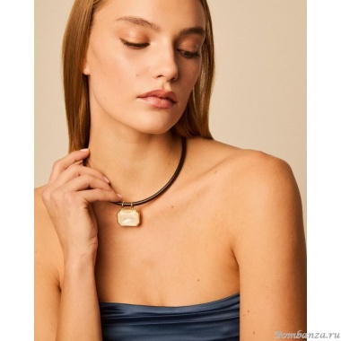 Колье VIDDA, Lily, кожаное, с кристаллом Swarovski, VD25.1-02085 хрустальный