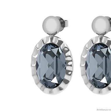 Серьги Qudo, TIVOLA UNICA big (S/P) Silver night 2,65cm, 332114 Серьги Qudo, TIVOLA UNICA big (S/P) Silver night 2,65cm, 332114