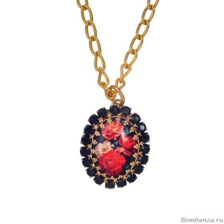 Колье Celeste G, с кристаллами Swarovski и сатинатом, CS25.1-2096mod черный