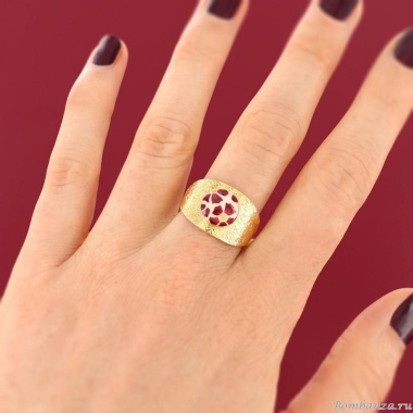 Кольцо TARATATA, Magnolia, разъемное, цветная смола, золотая краска, TT-H25-08425-203 красный