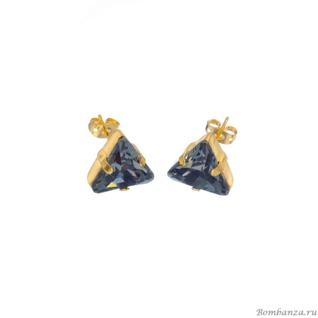 Серьги Catherine Bijoux, The three sides of the triangle, с кристаллом, CB25.1-5308FG серый