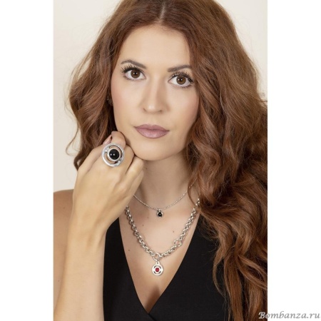 Кольцо Ciclon, Estilo, разъемное, с муранским стеклом, CN-233501 черный