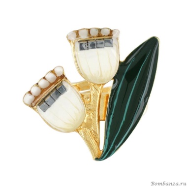 Кольцо TARATATA, Amourette, разъемное, с цветной смолой и бусинами, TT-T23-02401-201 белый