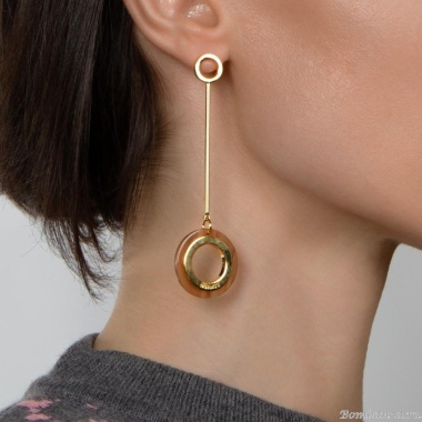 Серьги Nuance, с подвесками-кольцами, NFN-24.01-008 золотистый