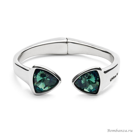 Браслет UNOde50 Ser Camaleonica с зелеными кристаллами, с серебром PUL2511VRDMTL0M