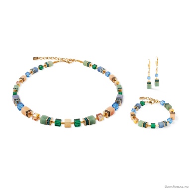 Серьги Coeur de Lion, Green-Blue-Peach, 3039/21-0551 Серьги Coeur de Lion, Green-Blue-Peach, 3039/21-0551