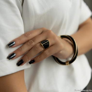 Кольцо Francesca Bianchi, разъемное, с эмалью, FB25.2-LF7 черный