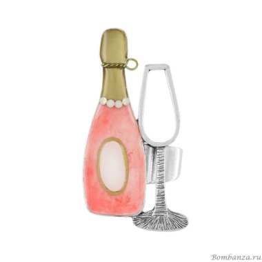 Кольцо TARATATA, Party time, разъемное, с цветной смолой и стразами, TT-H23-01418-105 розовый