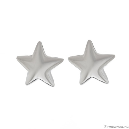 Серьги Moon Paris, Ringo, в форме звезды, MR-23.12-070 серебристый