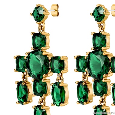 Серьги Dyrberg Kern, LEONORA SG EMERALD GREEN, 450001 Серьги Dyrberg Kern, LEONORA SG EMERALD GREEN, 450001