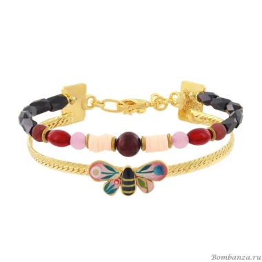 Браслет TARATATA, La via en rose, со смолой,краской,бусинами и агатом, TT-H24-06309-205 розовый Браслет TARATATA, La via en rose, со смолой,краской,бусинами и агатом, TT-H24-06309-205 розовый