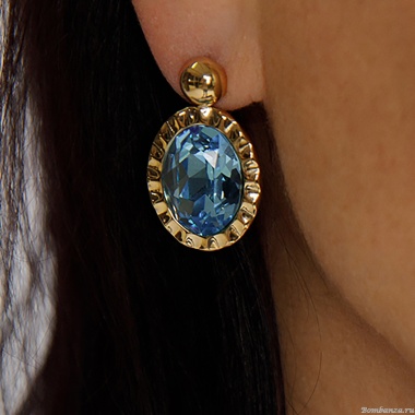 Серьги Qudo, TIVOLA UNICA big (G/P) Aquamarine 2,65cm, 332028 Серьги Qudo, TIVOLA UNICA big (G/P) Aquamarine 2,65cm, 332028