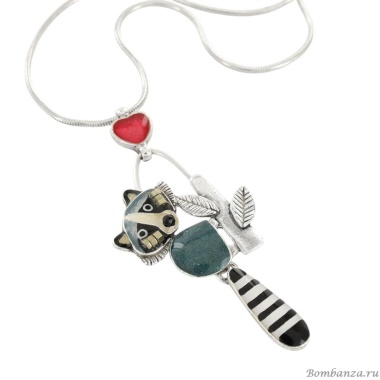 Колье TARATATA, Raton lover, цветная смола, бусины, слюдяная пудра, TT-T25-03103-104 серый
