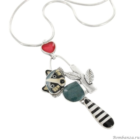 Колье TARATATA, Raton lover, цветная смола, бусины, слюдяная пудра, TT-T25-03103-104 серый