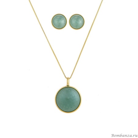 Комплект Possebon колье и серьги, Pearl Green Quartz