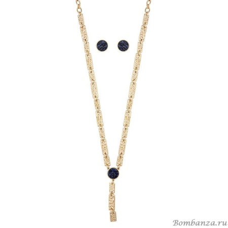 Комплект Possebon колье и серьги, Sodalite S7912.22 BL/G