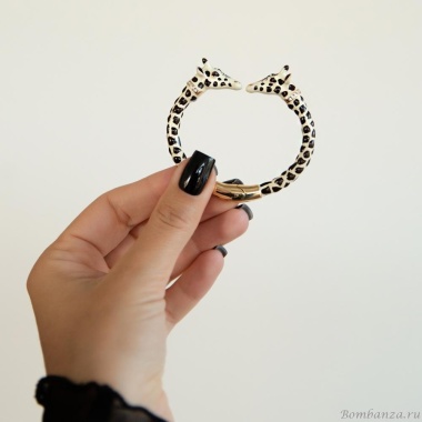 Браслет Polina Firenze, кафф, жираф с эмалью и кристаллами, PF25.2-BR4306 бежевый