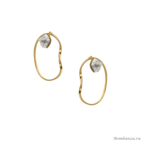 Серьги Katerina Vassou, Alstroemeria, с агатом, KV24.1-308953GWHITE белый