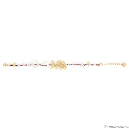 Браслет Franck Herval, Amanda, аквамарин, кварц, жемчуг, бусины, FH25.1-13-72901 золотистый