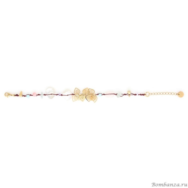 Браслет Franck Herval, Amanda, аквамарин, кварц, жемчуг, бусины, FH25.1-13-72901 золотистый