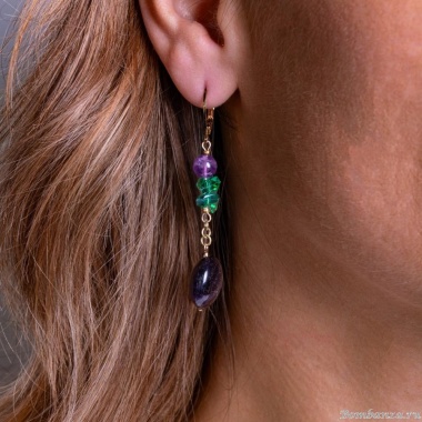 Серьги Lanzerotti, Ispirazione, флюорит, аметист, кристаллы, LZ-24.10-405 фиолетовый Серьги Lanzerotti, Ispirazione, флюорит, аметист, кристаллы, LZ-24.10-405 фиолетовый