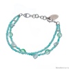 Браслет Lanzerotti, Ispirazione, двойной, амазонит, перламутр, хрусталь, LZ-24.10-407 бирюзовый