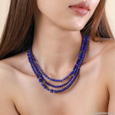Колье Nature Bijoux, Cobalt, с лазуритом и перламутром, NB24.2-15-43340 синий