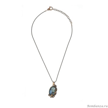 Колье Alcozer&J, с лабрадоритом, AL2502-C78PH24 серый