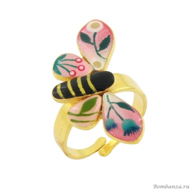 Кольцо TARATATA, La via en rose, разъемное, со смолой и золотой краской, TT-H24-06408-205 розовый Кольцо TARATATA, La via en rose, разъемное, со смолой и золотой краской, TT-H24-06408-205 розовый