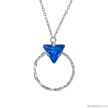 Колье Catherine Bijoux, The three sides of the triangle, с кристаллом, CB25.1-5307AS синий
