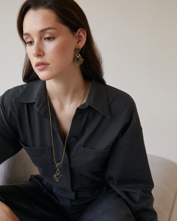 Брошь/Колье Fiore di Firenze RAGNO ART DECO SP310721 TANZANITE