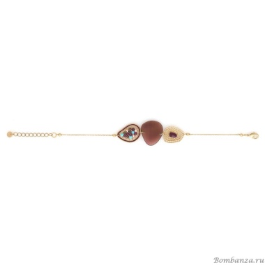 Браслет Franck Herval, Cassandra, перламутр,гранат,гематит, говлит, унакит, FH25.2-13-73072 бордовый