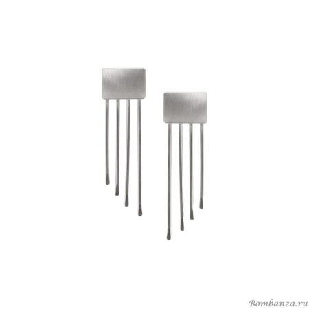 Серьги Katerina Vassou, Rayo, с вертикальными лучами, KV24.1-307102S серебристый