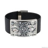 Браслет Fiore Luna, на кожаном черном ремешке, CB01319-7 BW/S Браслет Fiore Luna, на кожаном черном ремешке, CB01319-7 BW/S