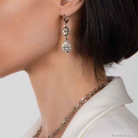 Серьги Lanzerotti, Cuori, с кристаллами, LZ-24.02-136 хрустальный