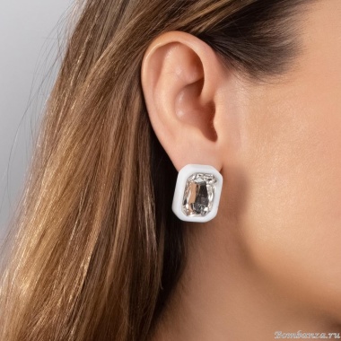 Серьги Moon Paris, с кристаллом, Mo-Y25.02-002 белый