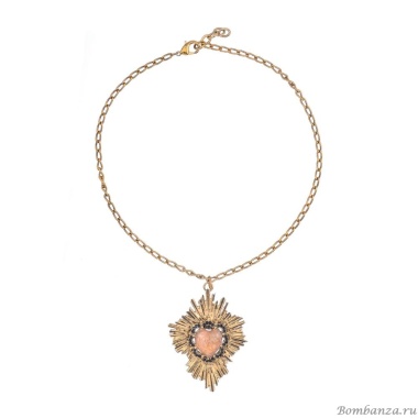 Колье Celeste G, вставка из смальты, кристаллы Swarovski, CS24.2-1124 бежевый