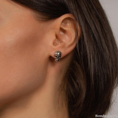 Серьги Tra-la-ra, Tatoo, с черепом и кристаллами, TLR24-522P102 черный